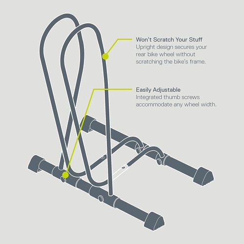 Adjustable Bike Floor Stand - Tool-Free Freestanding Bike Rack for Mountain, Fat Tire & Road Bikes