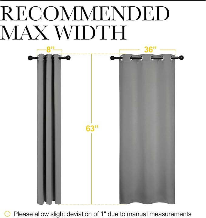 NICETOWN Silver Grey Thermal Insulated Grommet Blackout Curtains, Kids Window