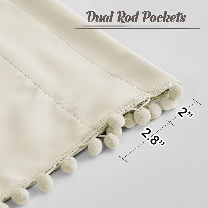 RYB HOME Bedroom Curtains 84 Inches Long Kids Curtains Blackout Window Drapes
