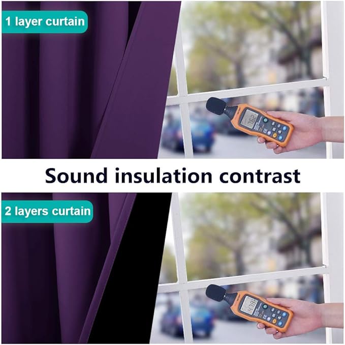 NICETOWN Royal Purple Full Shade Curtain Panels, Pair of Thermal Insulated &