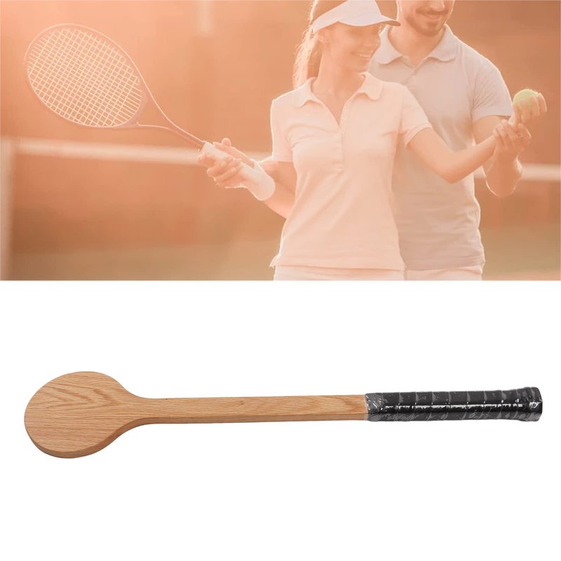 Tennis Pointer Wood Spoon Tennis Racket Swing Practice Training Aid with Storage Bag for Sports (Standard model-60cm)