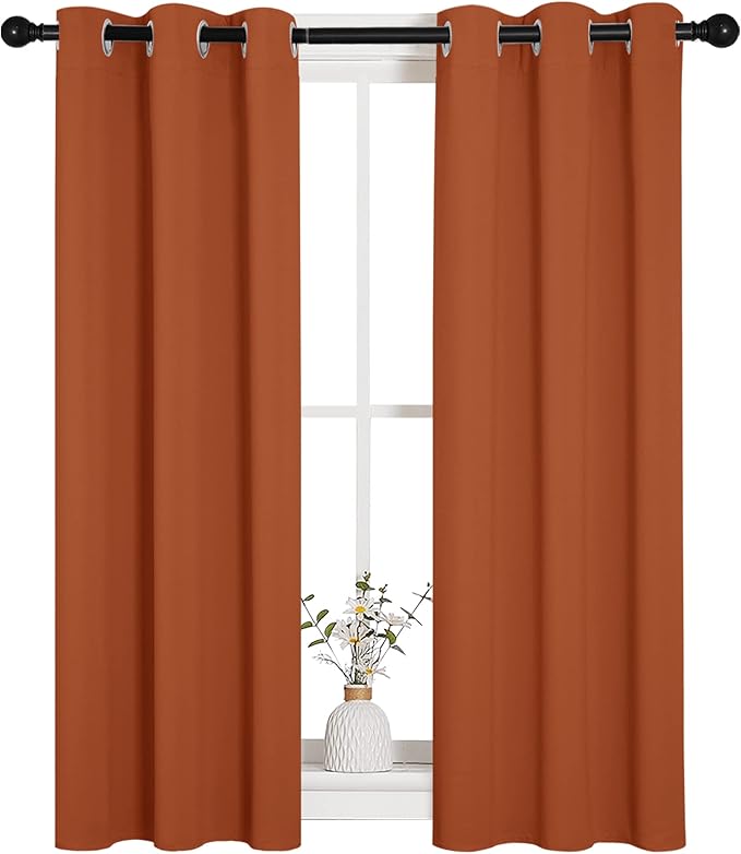 NICETOWN Burnt Orange Window Curtains Blackout Drapes, 1 Pair, 29 by 40 inches