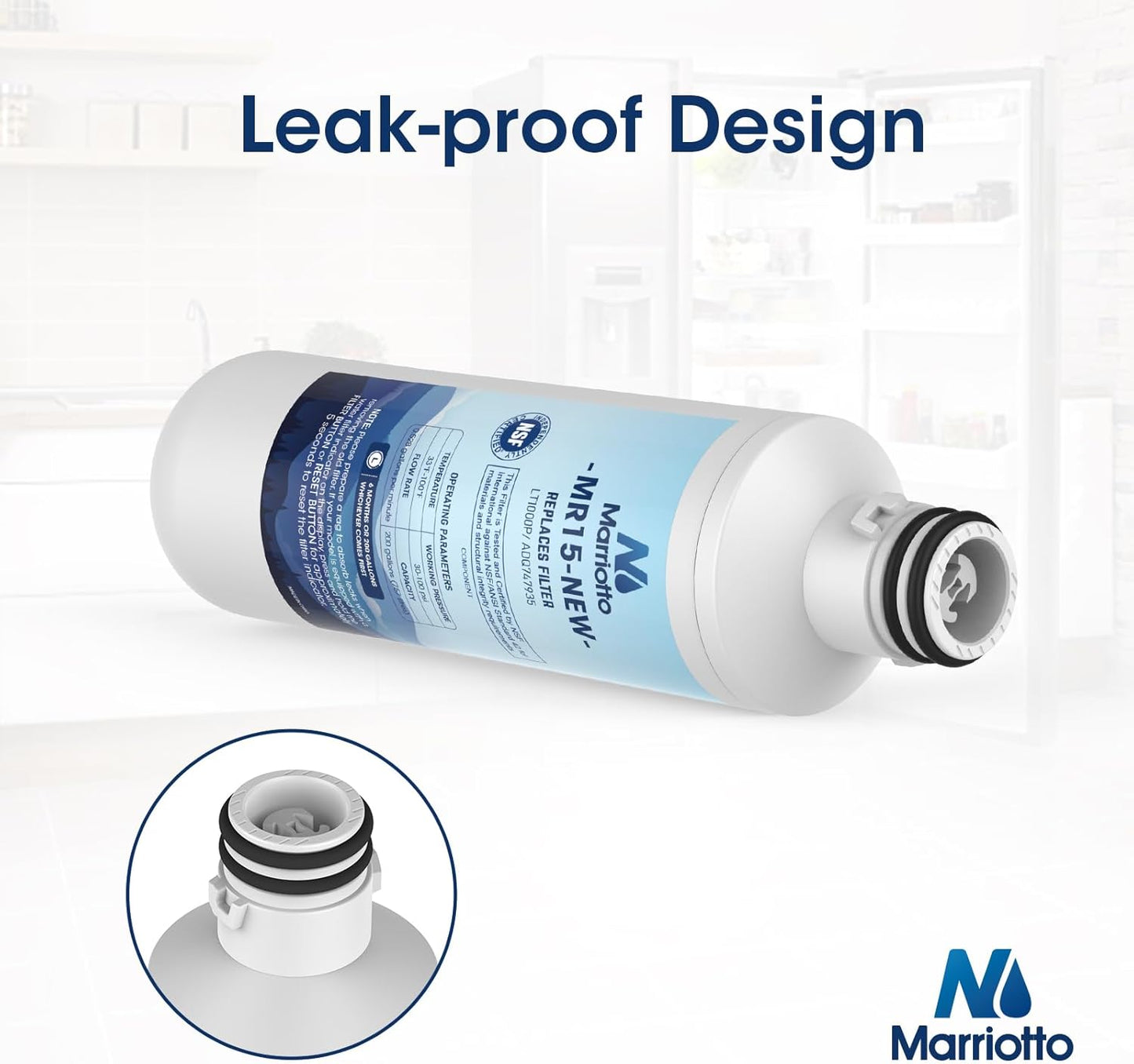 MARRIOTTO Water Filter LT1000PC Replacement for Refrigerator, Compatible with LT1000PC/PCS, LT1000PC, LT-1000PC, MDJ64844601, ADQ747935 ADQ74793504 Water Filter (4+4)