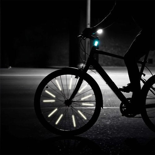 84 PCS Reflective Spoke Covers, Bike Spoke Reflector Bicycle Spokes Skins Wraps Bike Wheel Reflector Tube Spokes Covers Wheel Decoration Reflectors for Road Mountain Bicycle Motorcycle Dirt