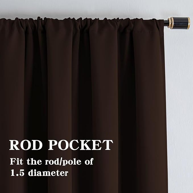 IGEMAEVE Blackout Curtains 96 Inch Length 2 Panels Set, Rod Pocket Energy