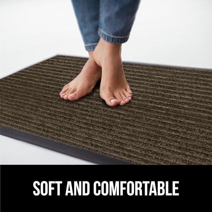 GORILLA GRIP Traffic Guard Door Mat, 70x24, Heavy Duty Welcome Mats, Commercial Office Space Doormat, Waterproof, Fade Resistant, Strong Rubber Backing, Low Profile, Shoe and Boot Scraper, Brown