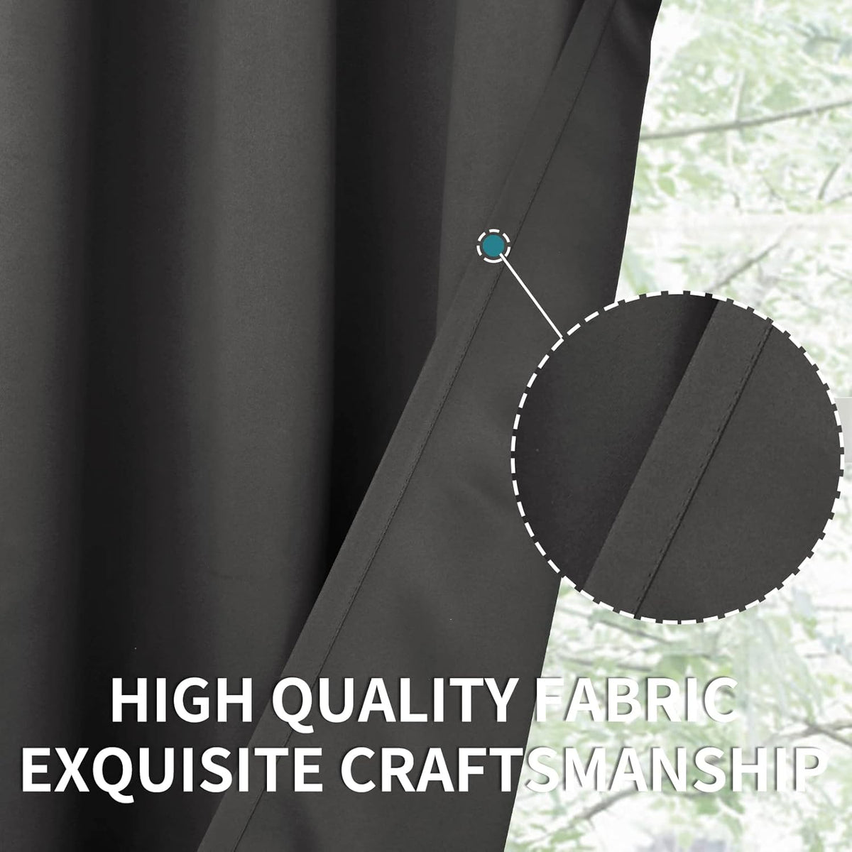 BGment Rod Pocket Blackout Curtains for Bedroom 84 Inches Length - Thermal Insulated Room Darkening Curtain for Living Room, 52 x 84 Inch, 2 Panels, Dark Grey