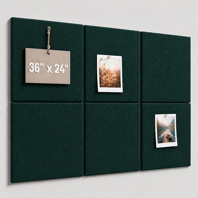 Large Cork Boards for Walls – 36" x 24" Self Adhesive Felt Wall Tiles