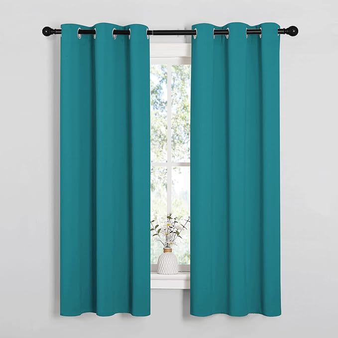 NICETOWN Room Darkening Curtains 63 inch Length 2 Panels, Thermal Insulated