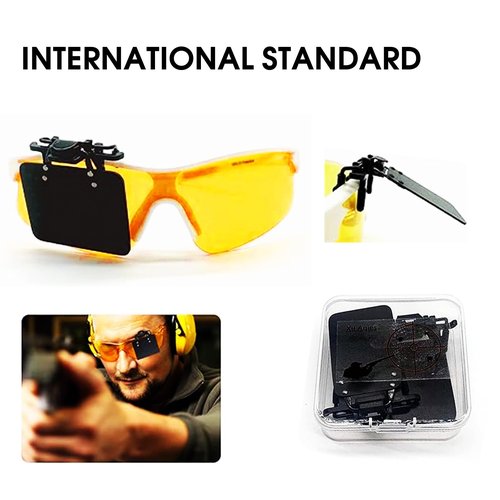 Pacify 2 PCS Shooting Glasses Blinders, International Standard Shooting Glasses Occluder Clip Patch for Shooting Archery Aim Assistance