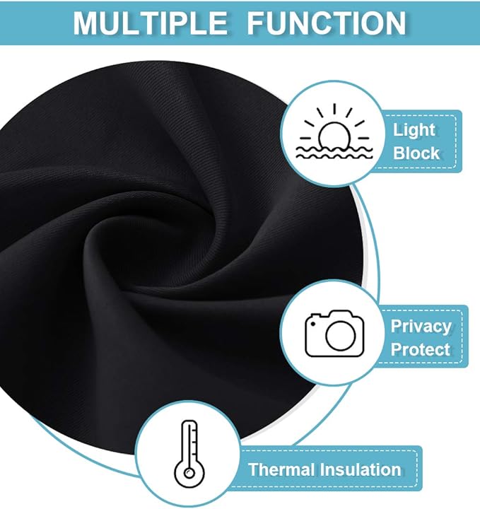 RYB HOME Blackout Curtains 80 inches Long Thermal Insulating Large Window