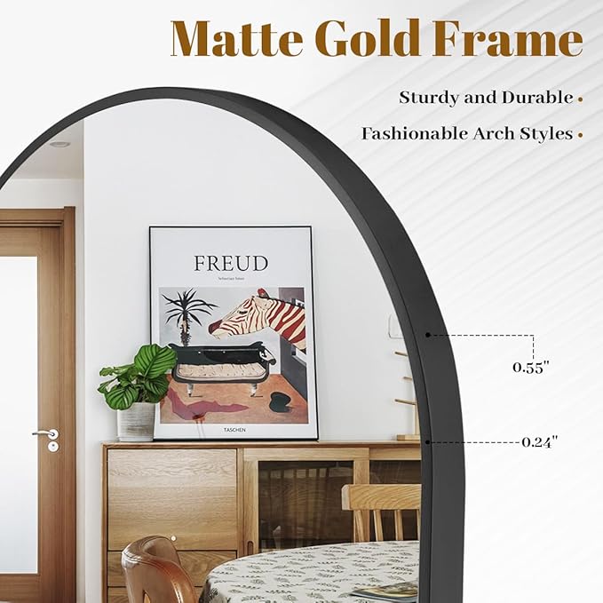 VooBang Arched Wall Mirror, 26 x 41 inch Arch Bathroom Mirror, Wall Mounted