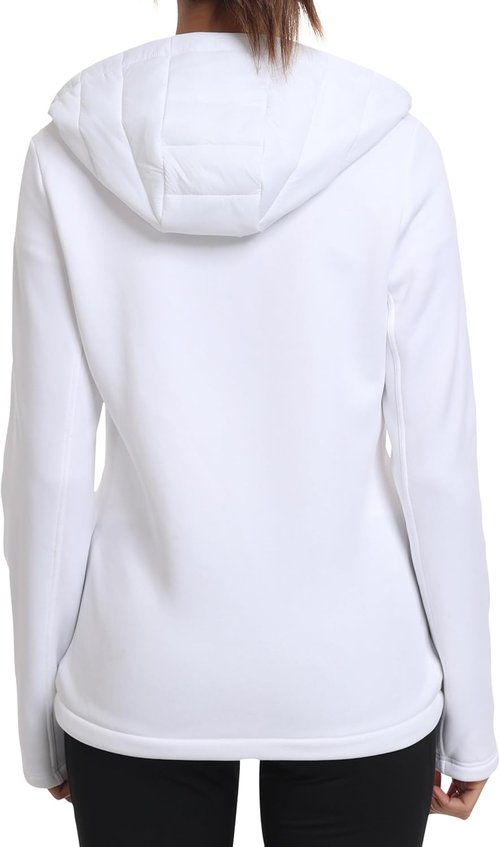 MoFiz Women's Lightweight Fleece-Lined Softshell Jacket - Insulated Hooded Puffer Coat