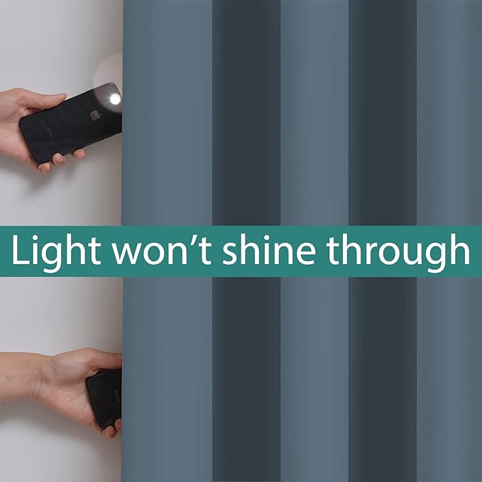 Yakamok 100% Blackout Lined Panels, Room Darkening Thermal Insulated Blackout