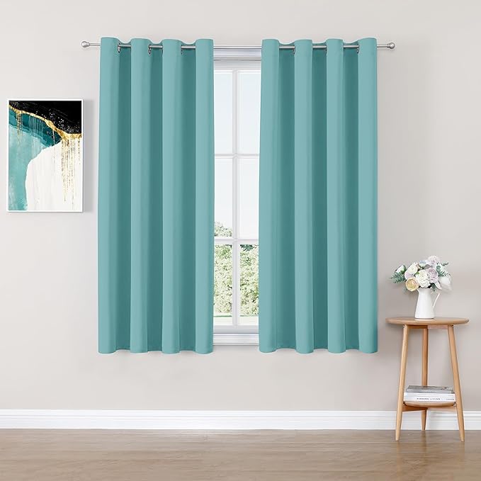 ChrisDowa Blackout Curtains 63 inches Long