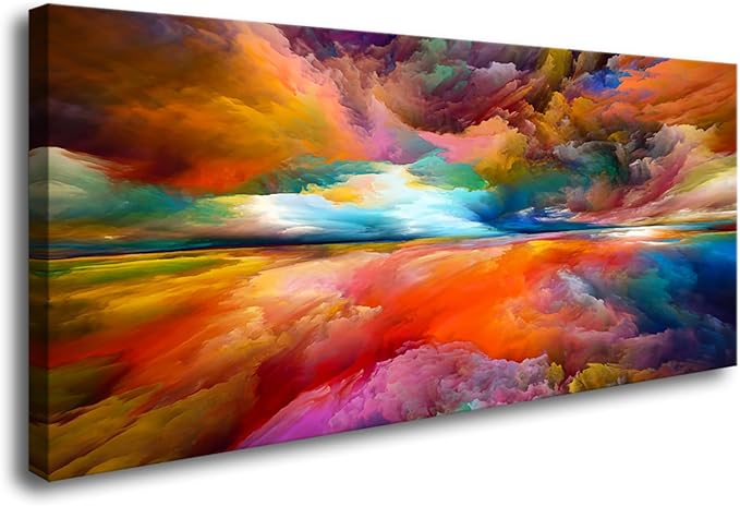YYYYHPP YP2062 Abstract Wall Art Colorful Clouds Landscape Pictures Canvas Prints Paintings Ready to Hang for Living Room Bedroom Kitchen Home and Office Wall Decor