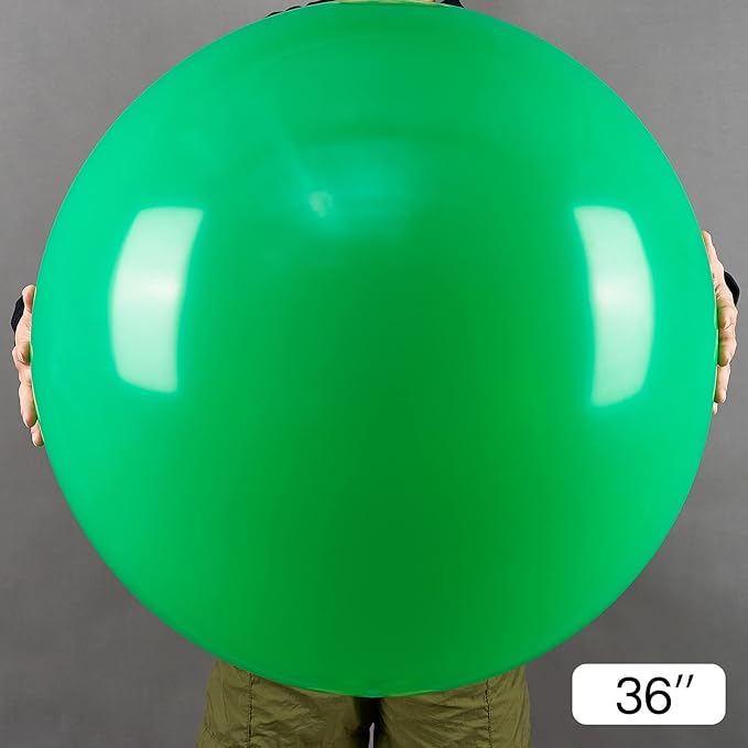PartyWoo Green Balloons 4pcs 36 Inch Green Latex Helium Balloons for Birthday Baby Shower Graduation Engagement Wedding Dinosaur Jungle Golf Football Baseball Theme Party Decorations Green-Y24