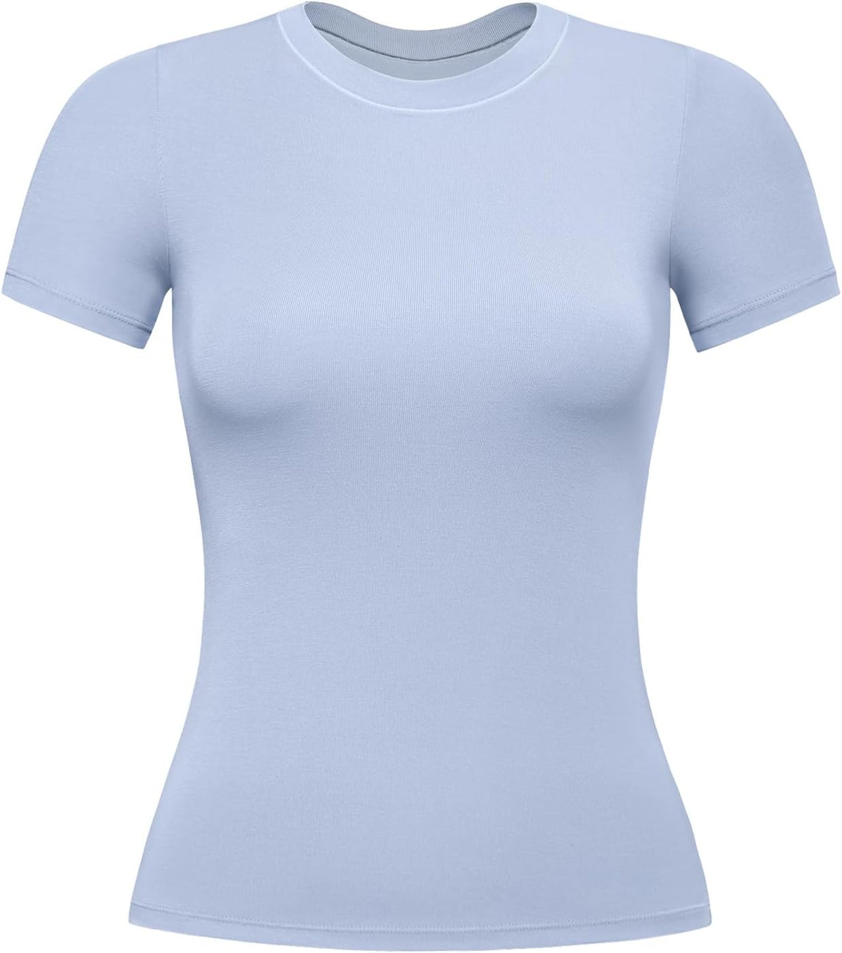 AUROLA Everyday Fitted T-Shirt - Women's Crew Neck Short Sleeve Modal Slim Fit Top | Stylish Crop Tee