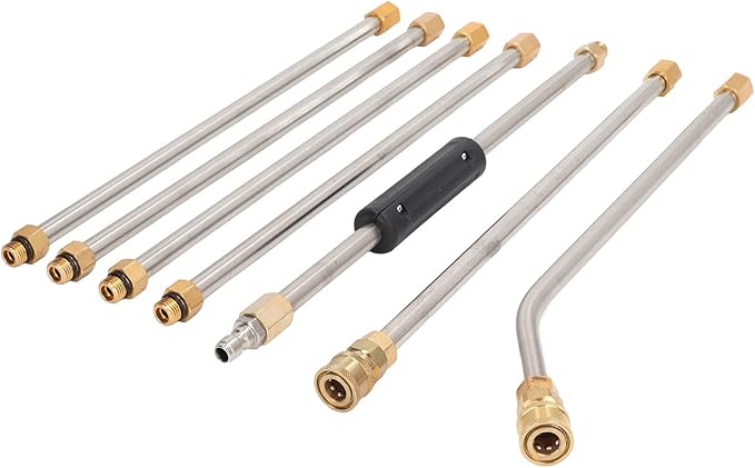 High Pressure Power Washer Extension Wand Set, Gutter Cleaning Tool with 5 Nozzle Tips, 4000PSI Pressure Washer Lance for Car, Driveway, Roof, Compatible with Most Pressure Washers