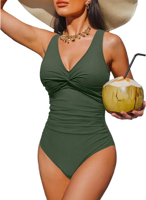 Holipick Tummy Control One Piece Swimsuit - Push Up Design for Full Coverage & Slimming Fit