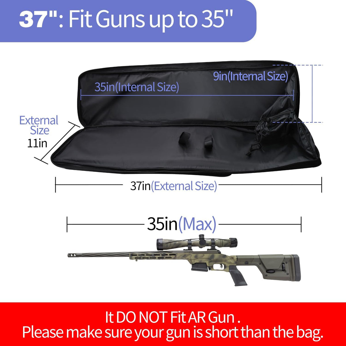 Skiennix Tactical Rifle Bag - Portable Long Backpack for Firearm Storage | Ideal for Outdoor Hunting