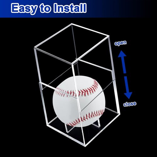 Baseball Case Display by [Brand Name] - UV Protected Acrylic Holder for Official Size Balls | Clear Cube Design