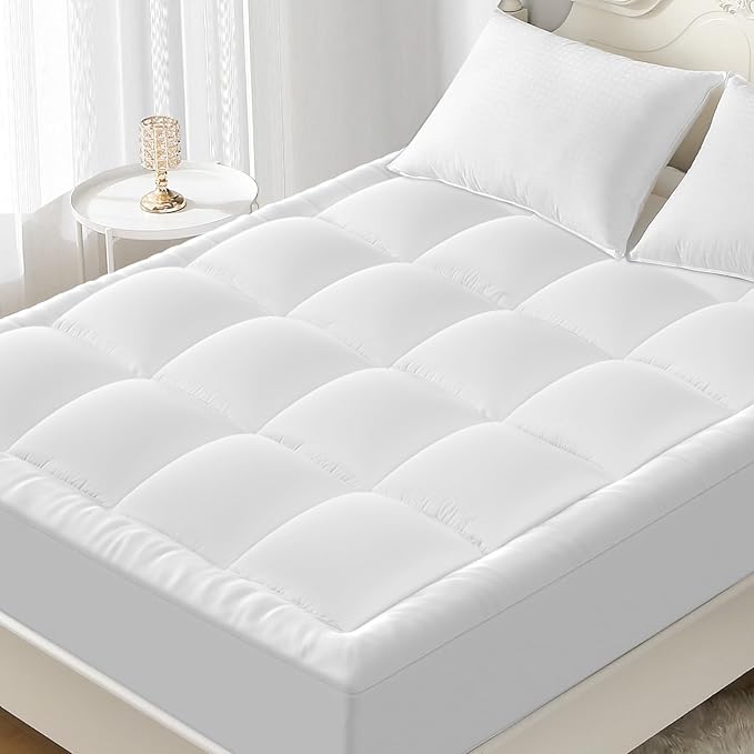 YUGYVOB Queen Mattress Topper Extra Thick, Cooling, and Breathable Mattress Pad 8-21" Deep Pocket Soft Down Alternative Fill
