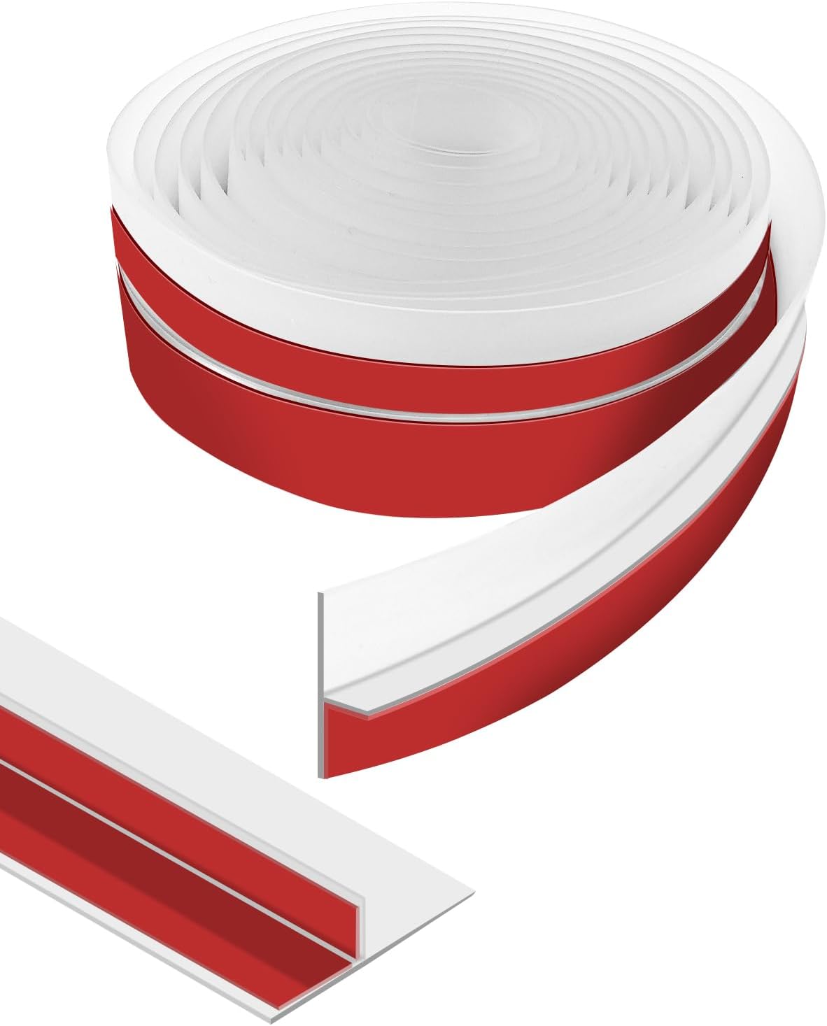 Orghtin T-Shaped Silicone Seal Strip, Clear Sealer Weather Stripping Door Seal Strip, 40Ft x 1.97 in Draft Stopper for Side of Door