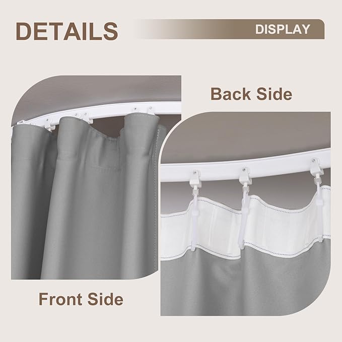 MaKefeile Room Divider Curtains & Flexible Bendable Tracks Set, Privacy