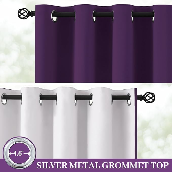 Yakamok 100% Blackout Curtain Panels 84 inches Cold and Light Blocking Drapes