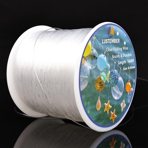 LUSTEMBER Fishing Wire, 1640 ft Clear Fishing Line, Strong Invisible String for Hanging Decorations, Balloons, Crafts, Jewelry Making, Beading, Bracelets and Necklaces