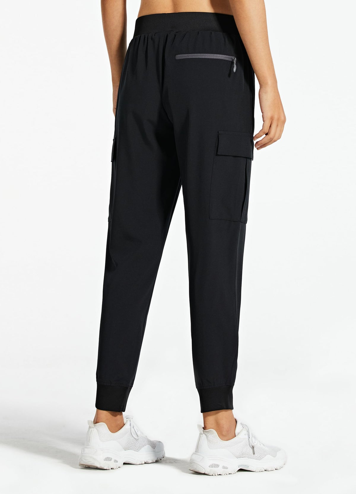 Libin Women's Cargo Joggers Lightweight Quick Dry Hiking Pants Athletic Lounge Casual Travel Petite, Black S