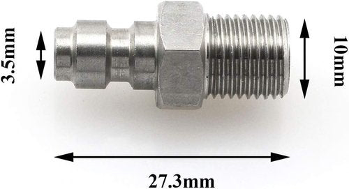 Heyous Stainless Steel Air Gun Connector - 8MM Quick Plug Check Valve & 1/8NPT Adapter