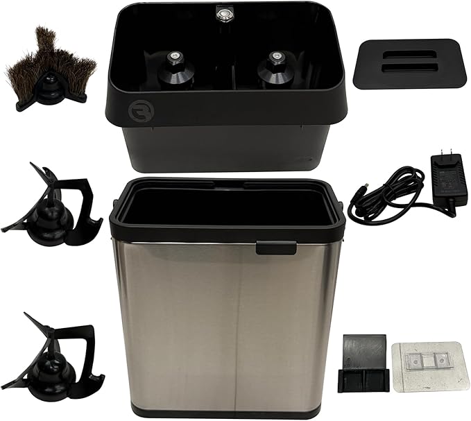 Electric Portafilter Cleaning Machine for 58mm - Knock Box Coffee Cleaner for Commercial & Home (Silver)