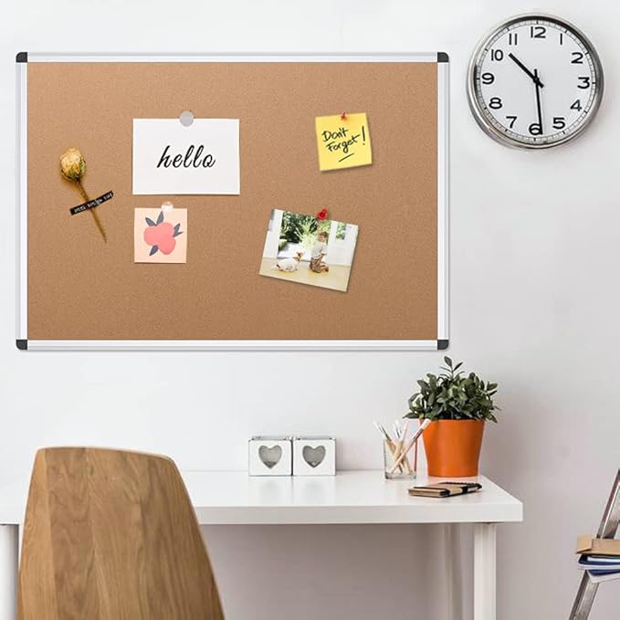 VIZ-PRO Cork Notice Board, 48 X 36 Inches