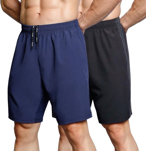 Gaglg Men's Athletic Shorts - Quick Dry Workout Running Shorts with Zipper Pockets | 7" 2-Pack
