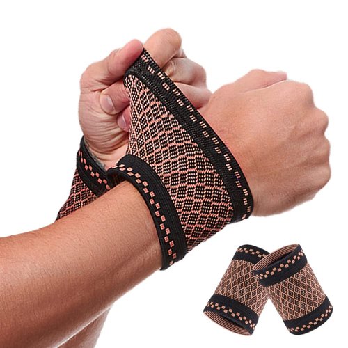 Copper Compression Wrist Brace - Pain Relief Support Sleeve for Tendonitis & Carpal Tunnel | 2 Pcs, Large