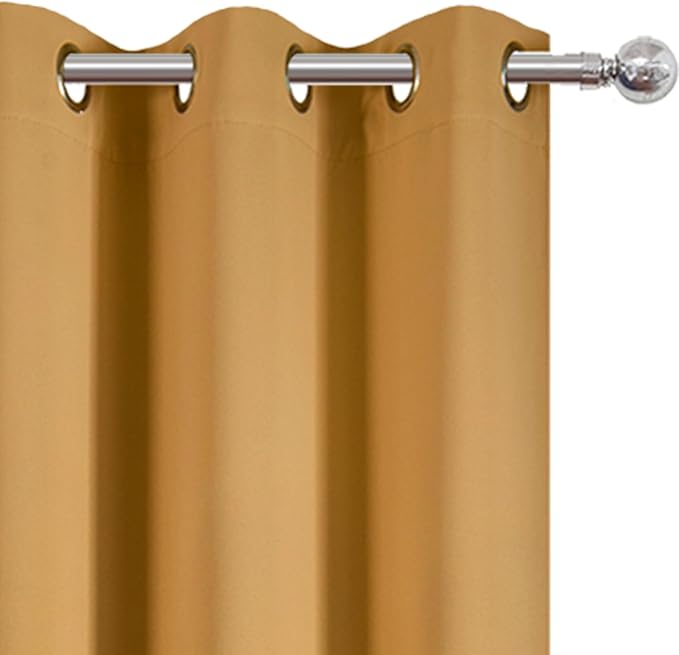LEMOMO Blackout Curtains 42 x 63 inch/Mustard YellowCurtains Set of 2