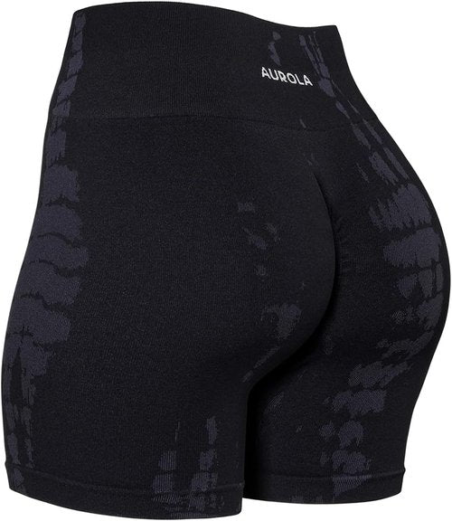 AUROLA Serpent Seamless Scrunch Workout Shorts - Tummy Control, Squat Proof, Ribbed Design for Women