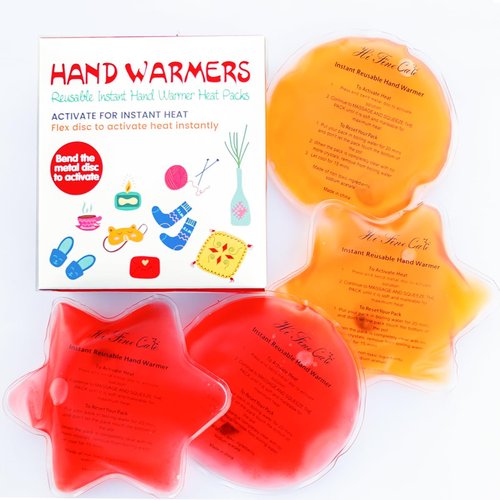 Reusable Snap Heat Pack, Hand Warmers Click, Hand Warmers Boil Click Heat Pocket Hand Warmer, Pouch Gel Hand Warmers for Camping for Outdoor, Indoor, Working, Studying, Camping, Warm Gifts (Set of 4)
