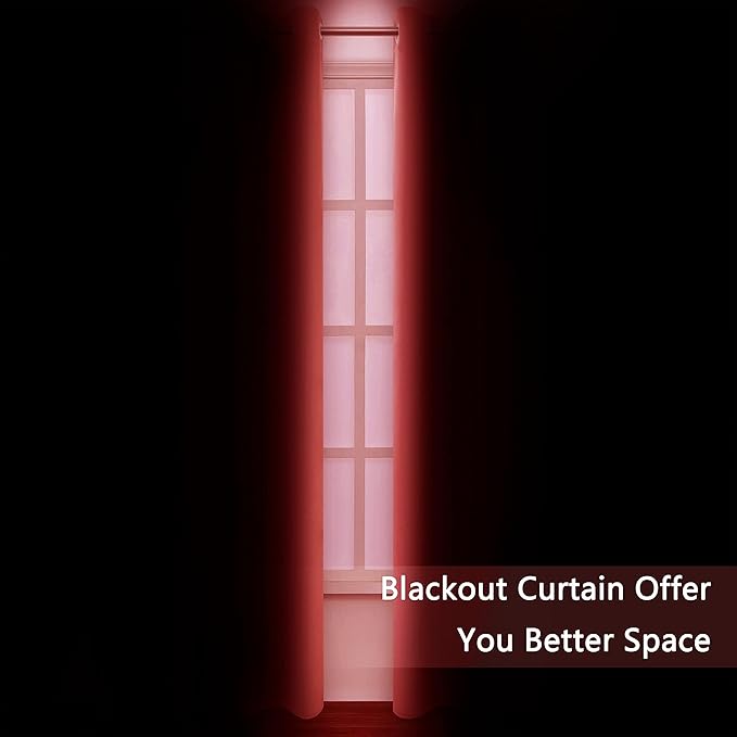 LEMOMO Blackout Curtains 66 x 84 inch/Bright Red Curtains Set of 2