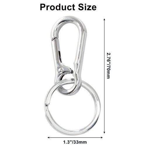 Coufce 5 Pack Silver Mini Carabiner Clip Quick Release Keychain Clip for Dog Leashes, Key Rings, and Flagpole Rope