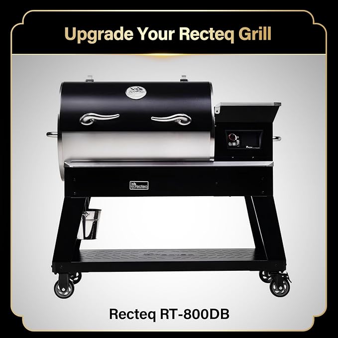 QuliMetal Front Shelf for Rec Tec RT-800DB, Folding Front Grill Table Accessory, Foldable Pellet Grill Shelf with Extra Prep Space for Food Prep, Trays, Tools and Storage, 37.7" x 10.5"