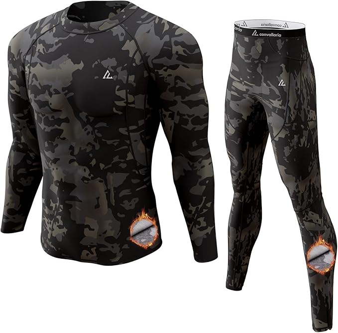 CL convallaria Thermal Underwear Long Johns Set Mens Winter Gift Hunting Gear Sport Base Layer Bottom Top