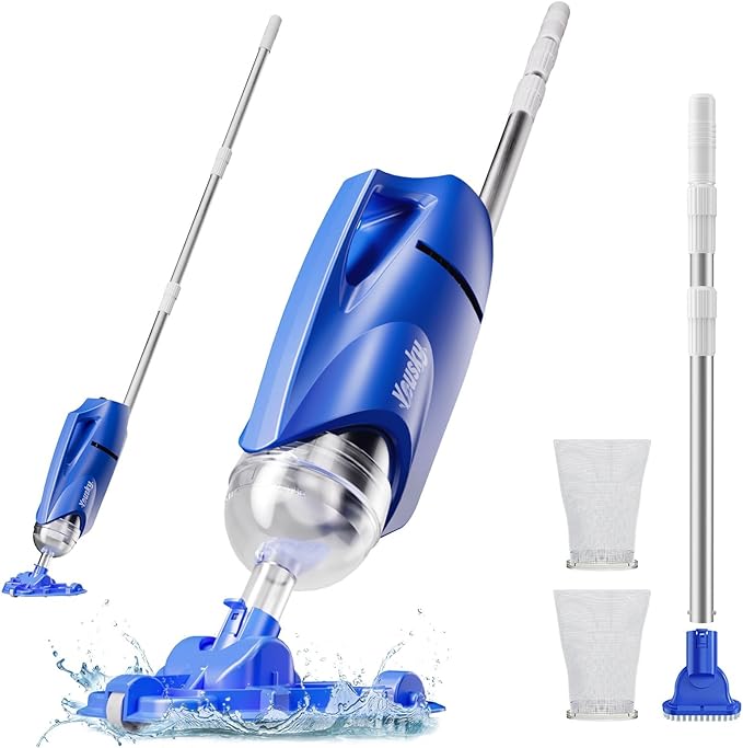 Hot Tub Vacuum – Cordless Spa Vacuum for Above Ground Pool, In-Ground Pools & All Hot Tubs, Pool Vacuum for Above Ground Pool & Spa Vacuum for Hot Tub (Grey) (Big)