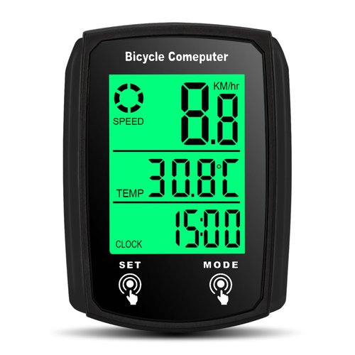 Bike Computer Wired, Bicycle Odometer Wired MPH KM/H Bike Speedometer Waterproof Bike Odometer with Touch Sensor Switch, Big Digital LCD Screen, Automatic Wake-up