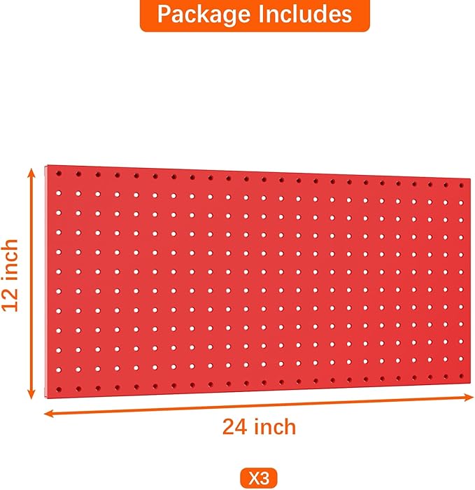 TORACK 3 PCS Metal Pegboard Panels