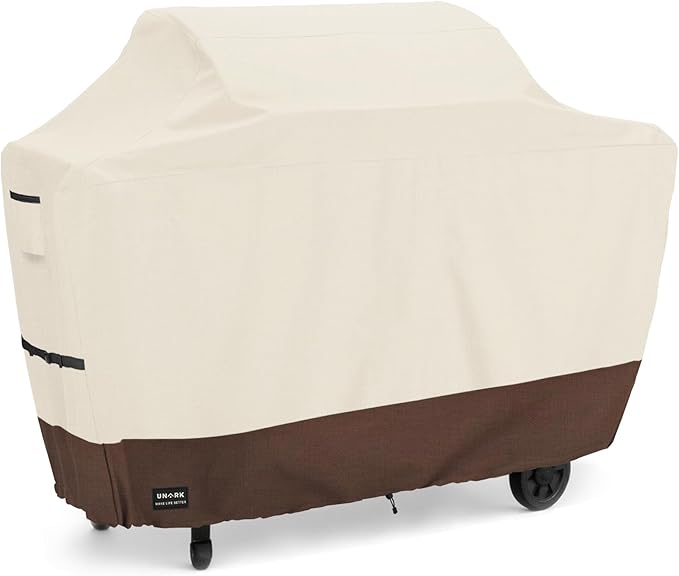 Grill Cover for Outdoor Grill 48 Inch for Weber Grill Covers Heavy Duty Waterproof BBQ Covers for Outside 48 Inch Weber Spirit 2 Grill Cover 48" L x 18" W x 42" H (Beige and Brown)