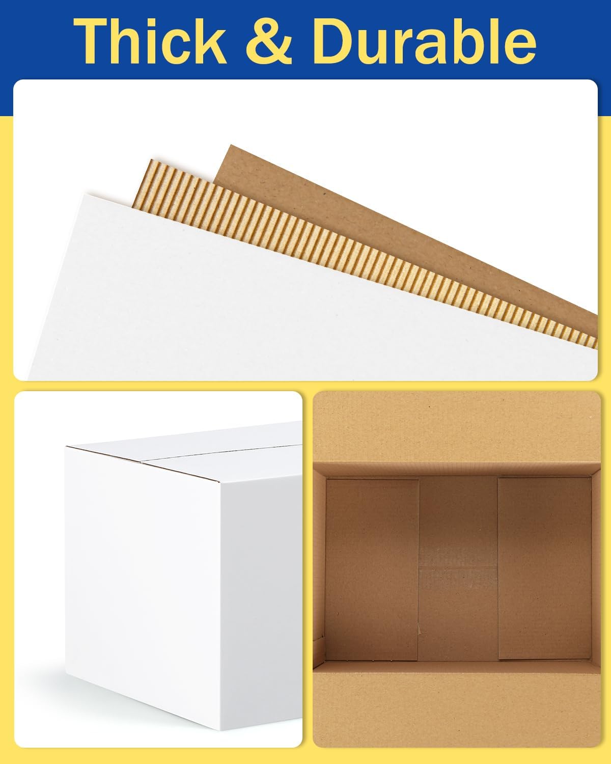 Assorted-Sizes-Shipping-Boxes-45-Pack: 5x5x5 & 6x6x6 & 8x6x6 Small-Shipping-Boxes-Mailers, White Corrugated-Cardboard-Boxes-for-Packing-Small-Business Mailing