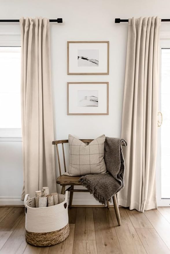100% Blackout Shield Linen Blackout Curtains